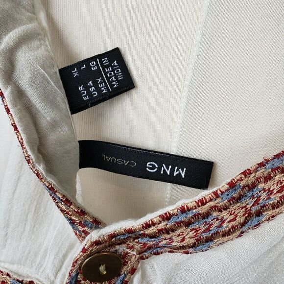 MNG mango boho embroidered mini dress open back - Picture 4 of 8